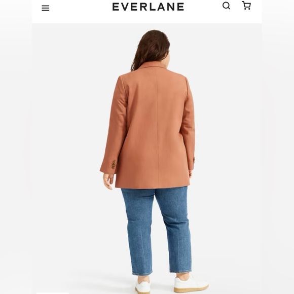 Everlane - The Cotton-Linen Blazer, Size 2, Color: Soft Rust, NWOT - Picture 4 of 9